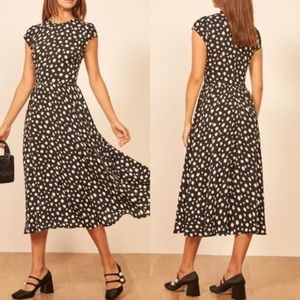 Reformation Rylie midi dress polka dot